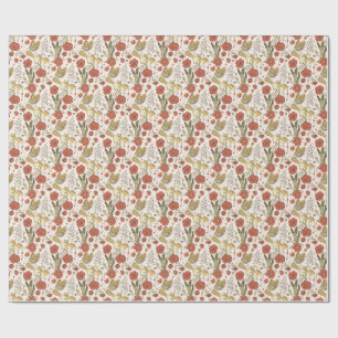 Baby Shower Vlinders & Bloesems Poëtisch Bloemmo Cadeaupapier