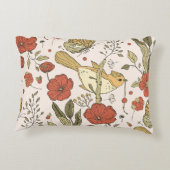 Baby Shower | Vlinders & Bloesems Poëtische Bloeme Accent Kussen (Achterkant)