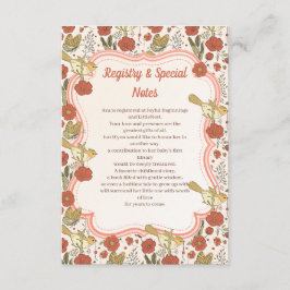 Baby Shower | Vlinders & Bloesems Poetische Bloeme Informatiekaartje