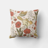 Baby Shower | Vlinders & Bloesems Poetische Bloeme Kussen (Achterkant)