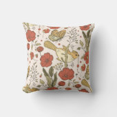 Baby Shower | Vlinders & Bloesems Poetische Bloeme Kussen (Voorkant)