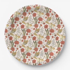 Baby Shower | Vlinders & Bloesems Poetische Bloeme Papieren Bordje