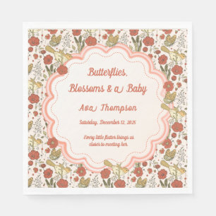Baby Shower   Vlinders & Bloesems Poetische Bloeme Servet