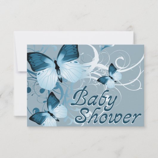 baby shower: Vlinders Kaart (Voorkant)