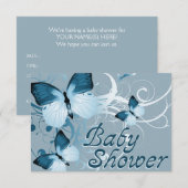 baby shower: Vlinders Kaart (Voorkant / Achterkant)