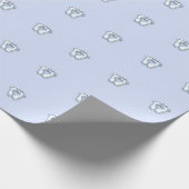 Baby shower Voeten Hart Blauw Pastel Cadeaupapier (Hoek)