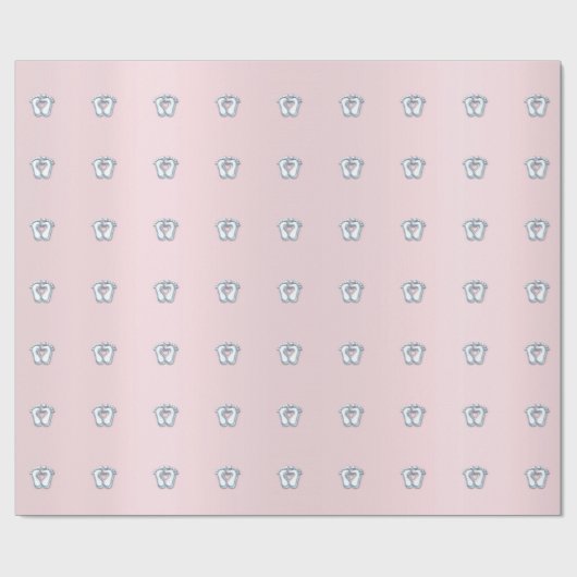 Baby shower Voeten Hart Roze Pastel Cadeaupapier (Vlak)