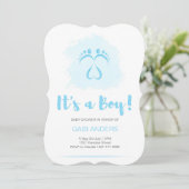 Baby shower voetstappen voor jongens kaart (Staand voorkant)