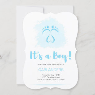 Baby shower voetstappen voor jongens kaart