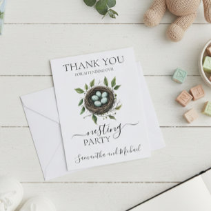 Baby Shower Vogelnest Nestfeest Bedankkaart