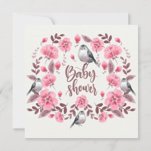 Baby shower vogels kaart (Voorkant)