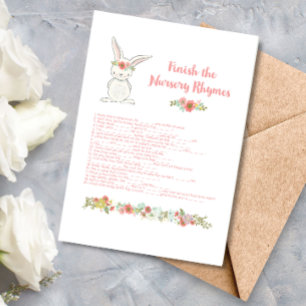 Baby shower Voltooi de Nursery Rhymes Game Kaart