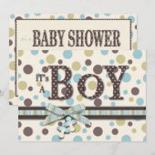 Baby shower voor afdrukken en 3D-look Kaart (Voorkant / Achterkant)