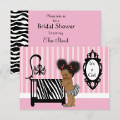 Baby shower voor Afrikaanse Amerikaanse Zebra Prin Kaart (Voorkant / Achterkant)