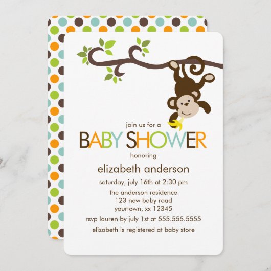Baby shower voor afspeelsleutels kaart (Voorkant / Achterkant)