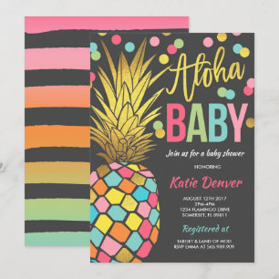 Baby shower voor ananas kaart