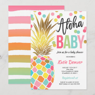 Baby shower voor ananas kaart