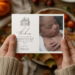 Baby shower voor Antiek bosdieren Bedankkaart