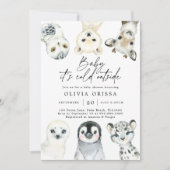 Baby shower voor Arctische dieren Kaart (Voorkant)