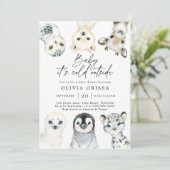 Baby shower voor Arctische dieren Kaart (Staand voorkant)