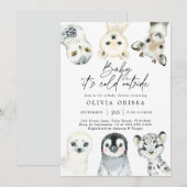 Baby shower voor Arctische dieren Kaart (Voorkant / Achterkant)