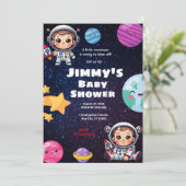 Baby shower voor astronauten kaart (Staand voorkant)