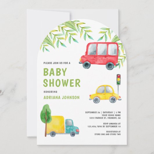 Baby shower voor autowrakken kaart (Voorkant)