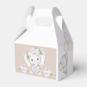 Baby shower voor baby-olifant en ventilatorWaterve Bedankdoosjes (Achterkant)