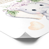 Baby shower voor baby-olifant en ventilatorWaterve Poster (Hoek)