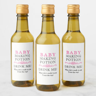 baby shower voor Baby roze mini Wijn Etiket