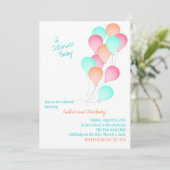 Baby shower voor ballonfeestvieren kaart (Staand voorkant)