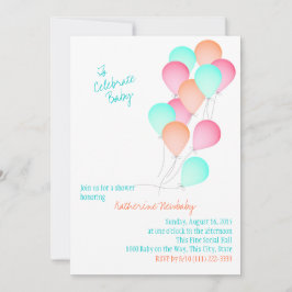 Baby shower voor ballonfeestvieren kaart