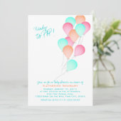 Baby shower voor ballonfeestvieren kaart (Staand voorkant)