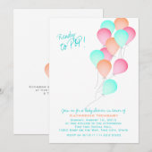 Baby shower voor ballonfeestvieren kaart (Voorkant / Achterkant)