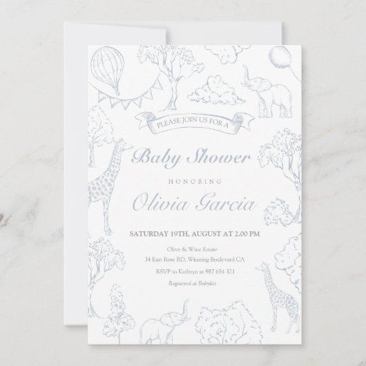 Baby shower voor ballonnentoilet kaart (Voorkant)