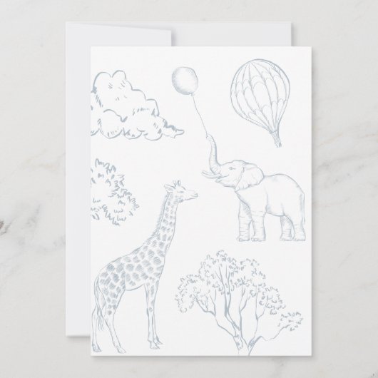 Baby shower voor ballonnentoilet kaart (Achterkant)