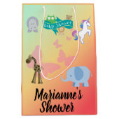 Baby shower voor beestjes en vlinders medium cadeauzakje (Voorkant)