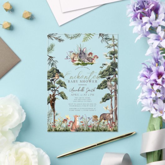 Baby shower voor betoverende bosbossen acryl uitnodigingen (Insitu (Huwelijk))