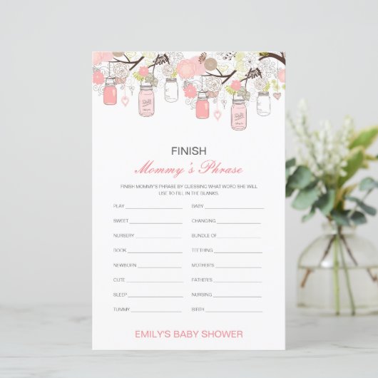 Baby shower voor bewerkbare afwerking van mama's z (Staand voorkant)