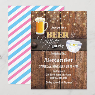 Baby shower voor bier en luier kaart