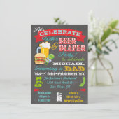 Baby shower voor bier en luiers kaart (Staand voorkant)