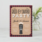 Baby shower voor bier en luiers kaart (Staand voorkant)