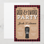 Baby shower voor bier en luiers kaart (Voorkant / Achterkant)