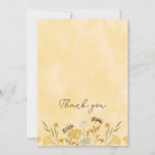 Baby shower voor bijenbloemen - Hartelijk dank Kaart (Achterkant)