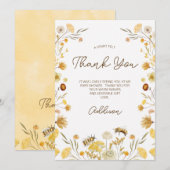 Baby shower voor bijenbloemen - Hartelijk dank Kaart (Voorkant / Achterkant)