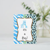 Baby shower voor blauwdruk kaart (Staand voorkant)