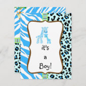 Baby shower voor blauwdruk kaart (Voorkant / Achterkant)