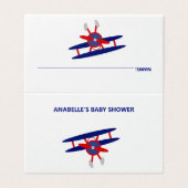 Baby shower voor blauwe en rode vliegtuigen kaart (Buitenkant ongevouwen)