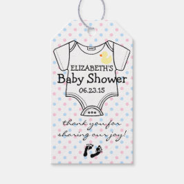 Baby shower voor blauwe en roze pols cadeaulabel