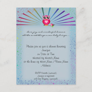 Baby shower voor blauwe regenboogstruik kaart